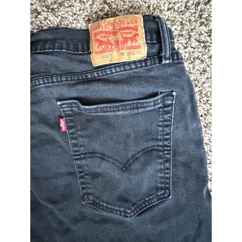 Levis 514 Straight Fit Jeans Mens 36x34(34x31) Black Denim Pants 514-0537